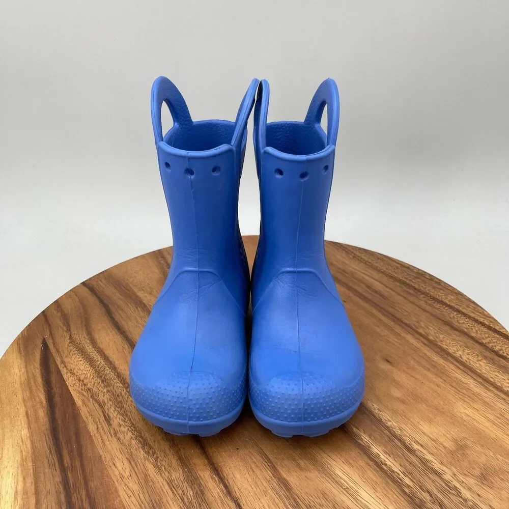 Crocs Handle It Rain Boots Youth Kids C12 Sea Blue Outdoor Waterproof Unisex